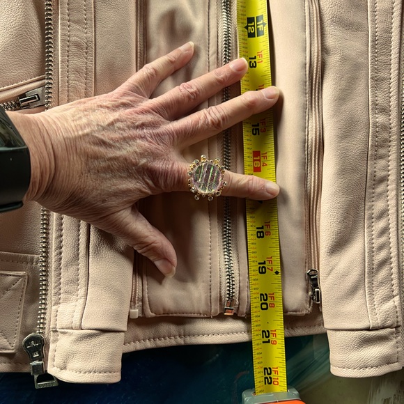 SALE! BUY or BUNDLE! Guess NWOT Blush Faux Leather Jacket zip out hood&liner SzM - Picture 8 of 16